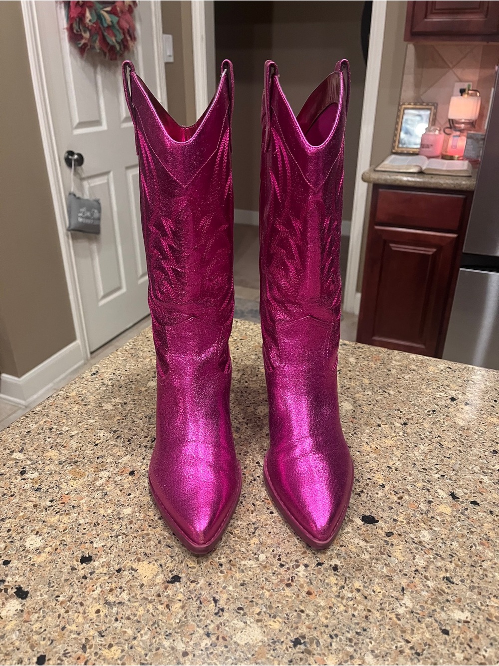 Nine West hot pink western boots size 7M